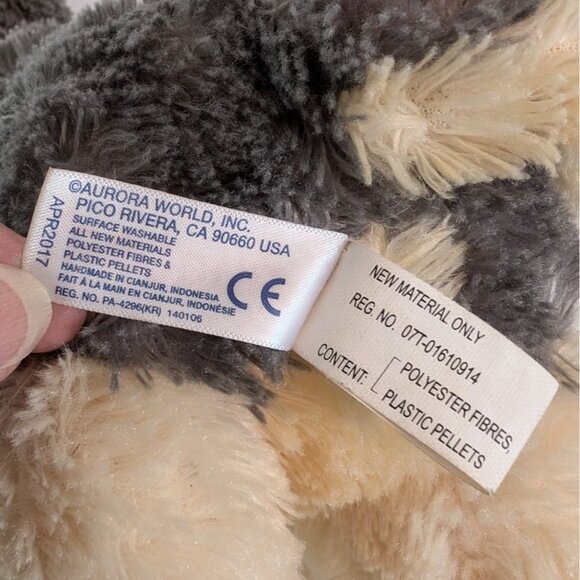 Aurora Timber Wolf Plush 12" Long Stuffed Animal Toy Gray Cream Standing 2017 - Picture 6 of 8